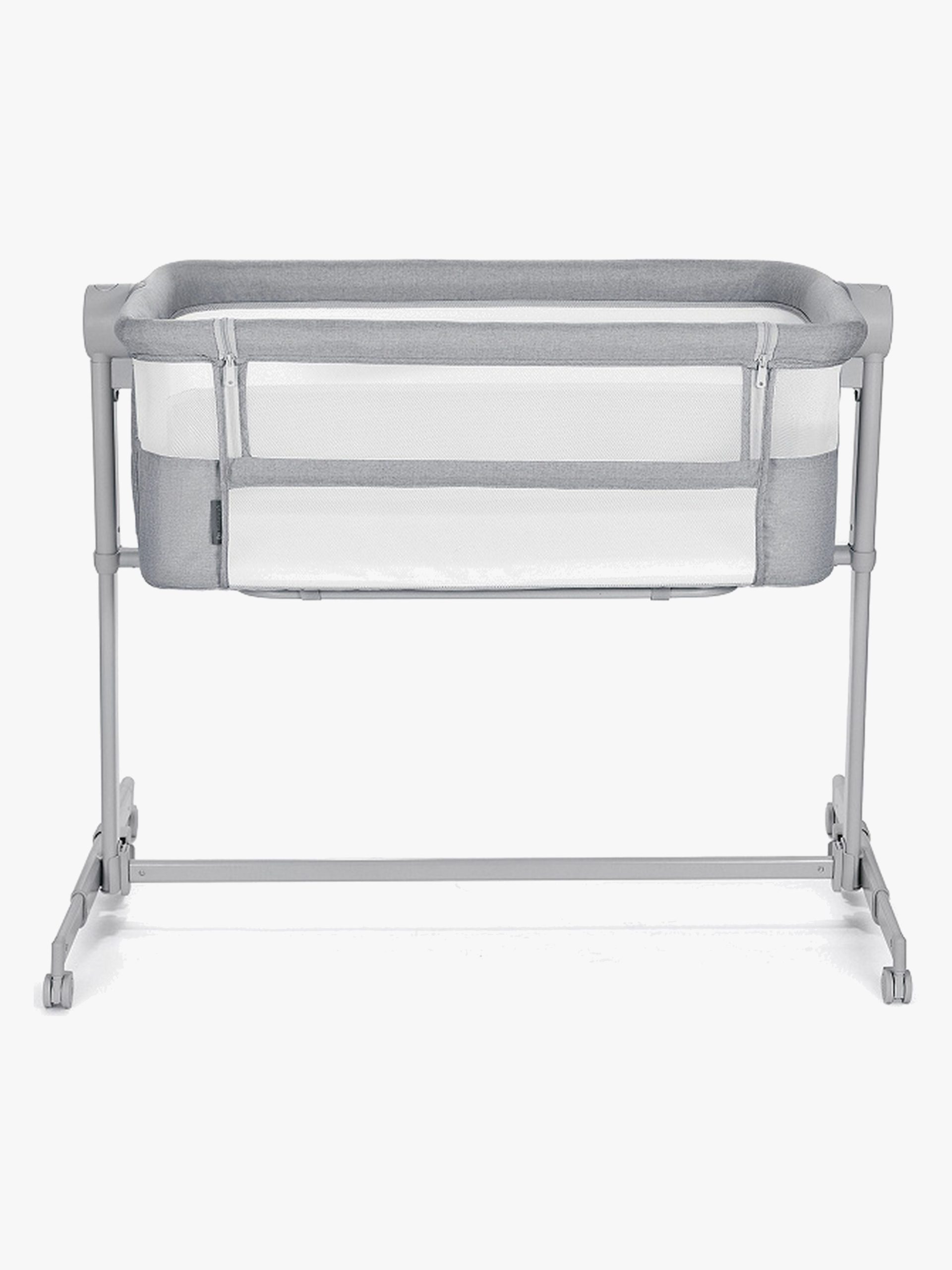 Kinderkraft Nestee Up 2 Bedside Crib, Full Light Grey — bedside crib